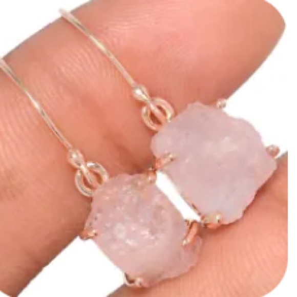 Morganite and 18k Rose Gold or Sterling Silver earrings - Picture 3 of 3
